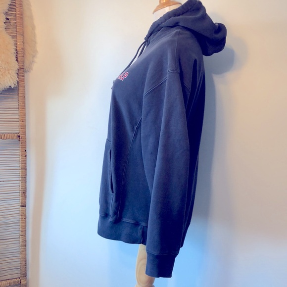 GAP-Soft Blue VTG Boho Hooded Sweatshirt/Hoodie Top-Size Small - Picture 4 of 7